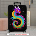 1-Piece Colorful Vibrant Dragon Mythical Fantasy Artistic  Suitcase Luggage Cover, Stretch Protective Sleeve