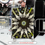 1-Piece Abstract Hand Geometric Circle Bohemian  Suitcase Luggage Cover, Stretch Protective Sleeve