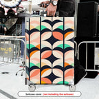 1-Piece Retro Colorful Leaf Geometric Abstract Vibrant  Suitcase Luggage Cover, Stretch Protective Sleeve
