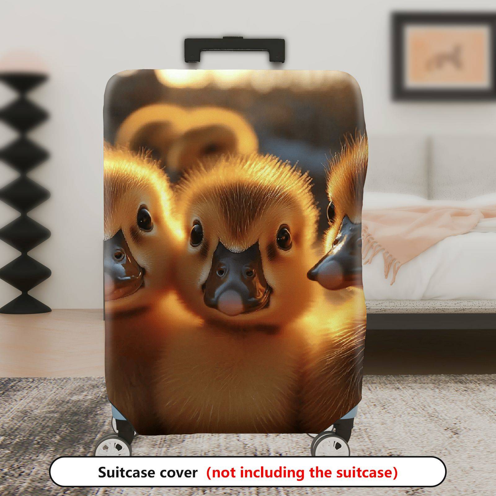 1-Piece Adorable Duckling Animal Cute Warm Yellow  Suitcase Luggage Cover, Stretch Protective Sleeve