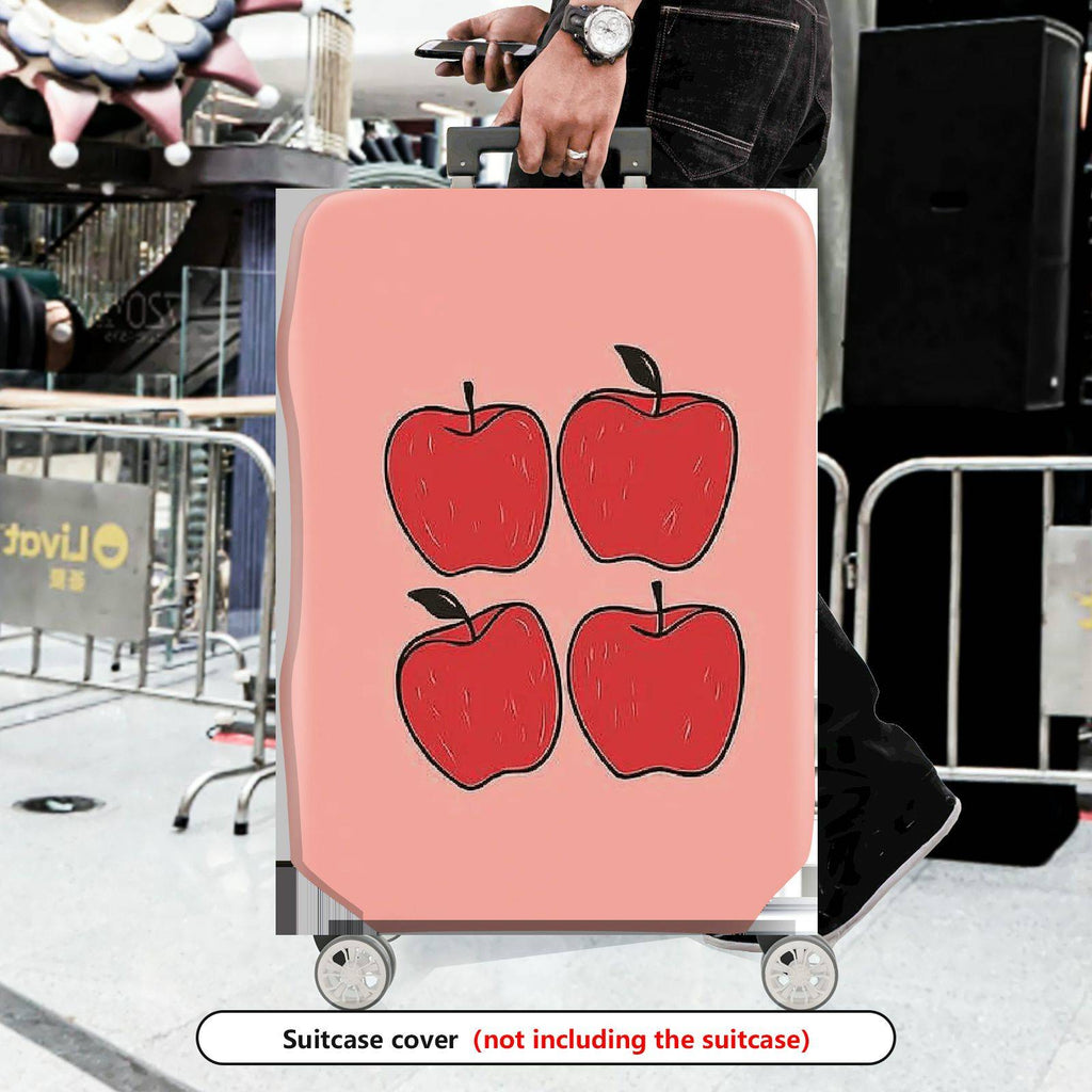1-Piece Apple Fruit  Pink Stylish Chic Travel  Suitcase Luggage Cover, Stretch Protective Sleeve