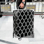 1-Piece Black Geometric Pattern Elegant Stylish Contemporary Modern  Suitcase Luggage Cover, Stretch Protective Sleeve
