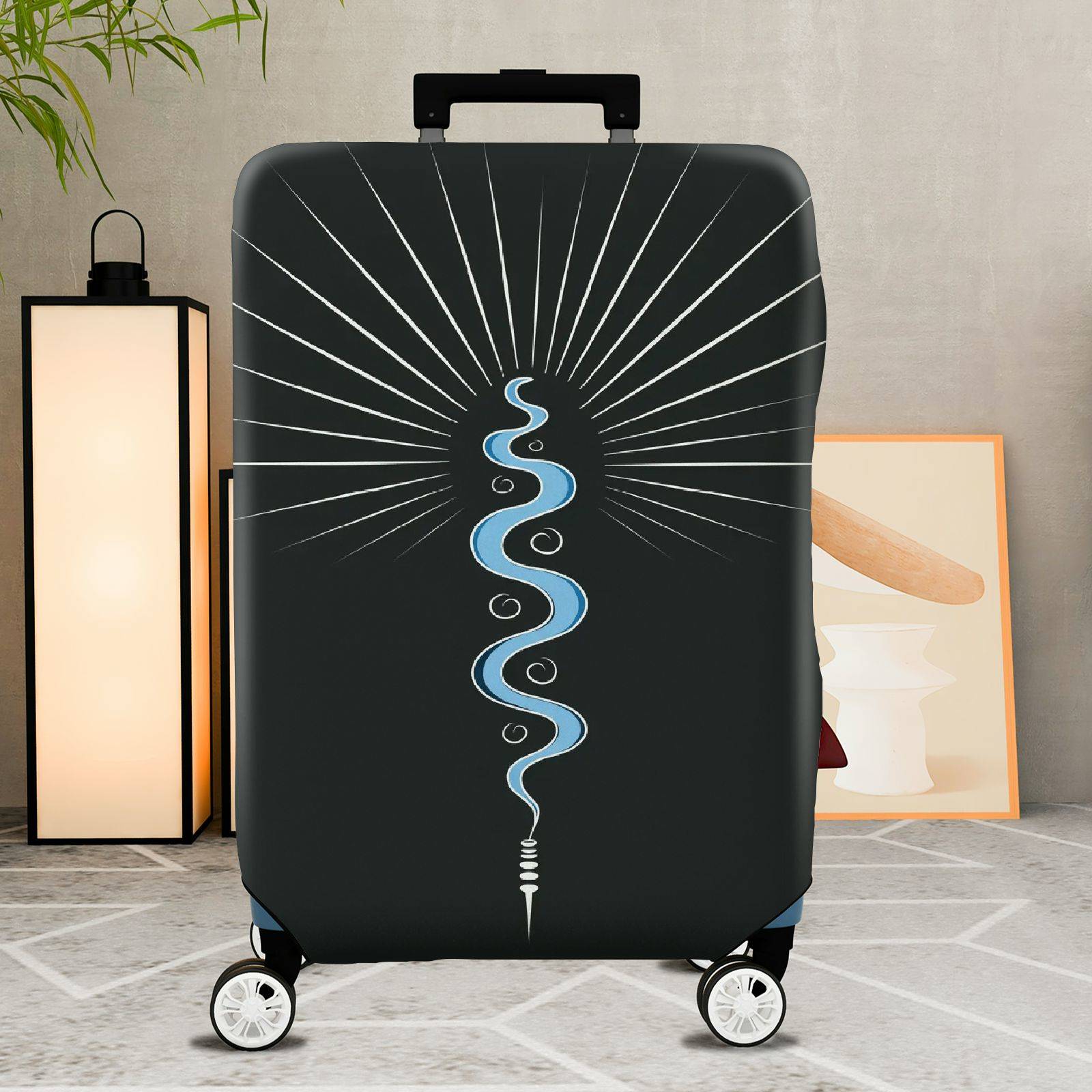 1-Piece Elegant Cosmic Energy Serpent Spiritual Abstract  Suitcase Luggage Cover, Stretch Protective Sleeve