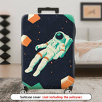1-Piece Astronaut Space Galaxy Cosmic Floating Cubes  Suitcase Luggage Cover, Stretch Protective Sleeve