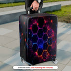 1-Piece Hexagon Pattern Luminous Galaxy Abstract Cosmic  Suitcase Luggage Cover, Stretch Protective Sleeve