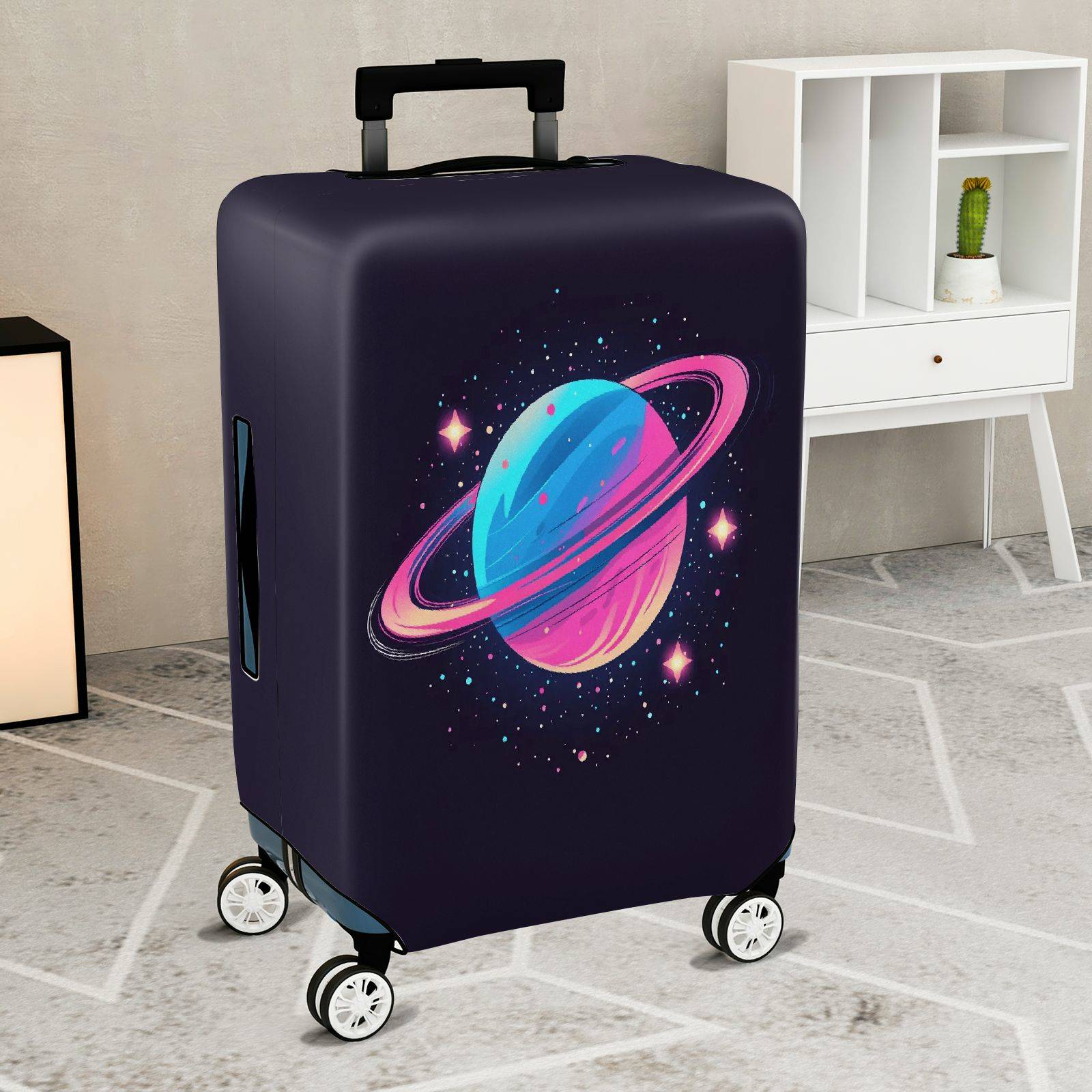 1-Piece Space Planet Star Galaxy Cosmic Astronaut  Suitcase Luggage Cover, Stretch Protective Sleeve