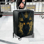 1-Piece Black Goat Gold Geometric Mystical Illuminated  Suitcase Luggage Cover, Stretch Protective Sleeve