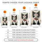 1-Piece Cat Animal Graphic Artistic Creative Black  Suitcase Luggage Cover, Stretch Protective Sleeve