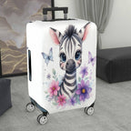 1-Piece Cute Zebra Butterfly Floral Art Print  Suitcase Luggage Cover, Stretch Protective Sleeve
