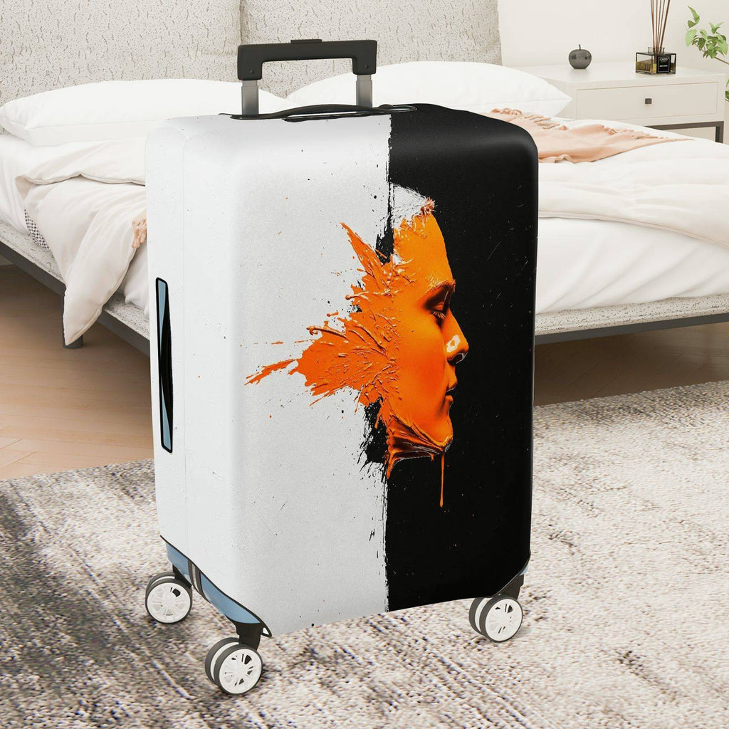 1-Piece Abstract Autumn Leaf Splash Artistic Modern Colorful  Suitcase Luggage Cover, Stretch Protective Sleeve