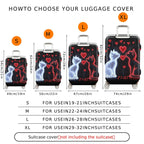 1-Piece Cat Heart Romantic Artistic Stylish  Suitcase Luggage Cover, Stretch Protective Sleeve