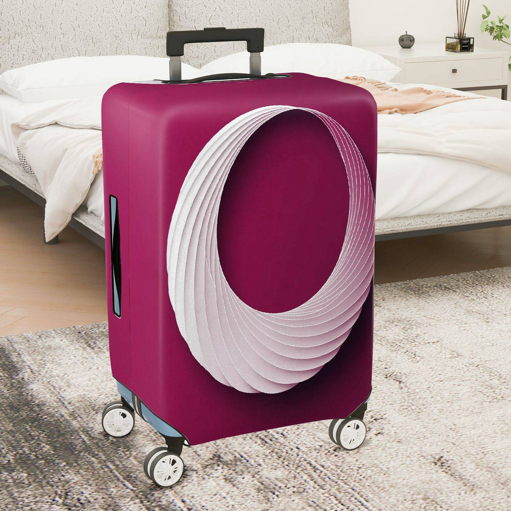 1-Piece Modern Geometric Elegant Stylish Unique Burgundy  Suitcase Luggage Cover, Stretch Protective Sleeve