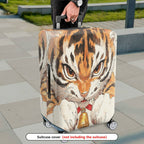 1-Piece Animal Tiger Pattern Protector Bells Ears Whiskers  Suitcase Luggage Cover, Stretch Protective Sleeve