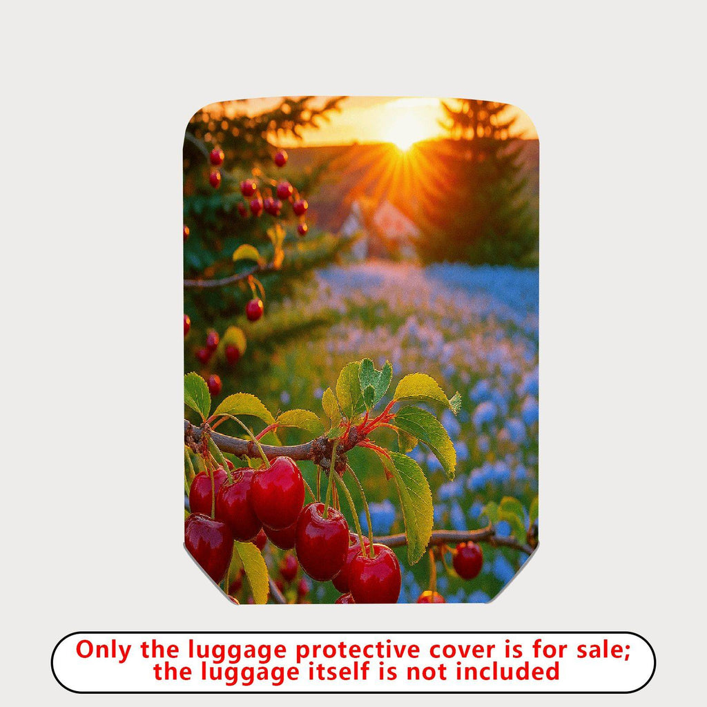 1-Piece Cherry Sunset Nature Landscape Travel Scenic  Suitcase Luggage Cover, Stretch Protective Sleeve