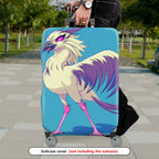 1-Piece Fantasy Bird Blue Feather Creative Artistic  Suitcase Luggage Cover, Stretch Protective Sleeve