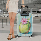 1-Piece Tropical Coconut Flower Holiday Beach Summer  Suitcase Luggage Cover, Stretch Protective Sleeve