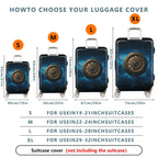 1-Piece Cosmic Time Galaxy Clock Universe Starry Night  Suitcase Luggage Cover, Stretch Protective Sleeve