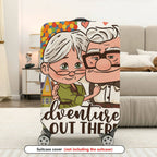 1-Piece Adventure Balloon Elderly Couple Love  Suitcase Luggage Cover, Stretch Protective Sleeve