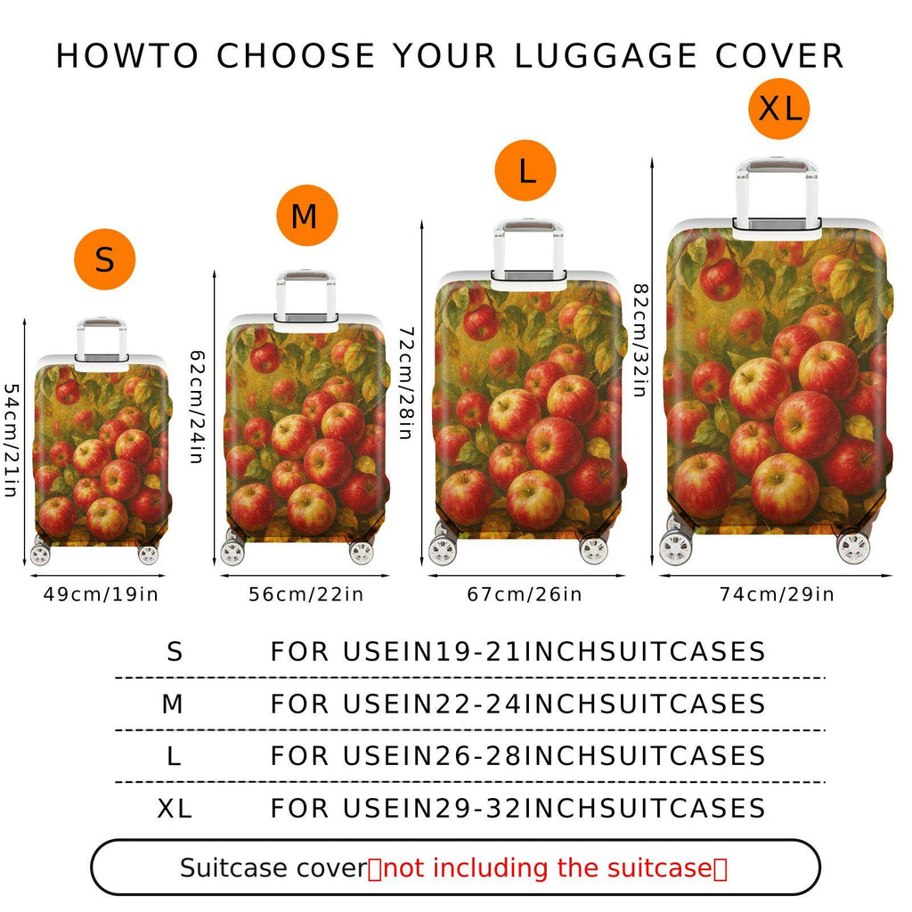 1-Piece Apple Orchard Autumn Vintage Nature Fruit  Suitcase Luggage Cover, Stretch Protective Sleeve