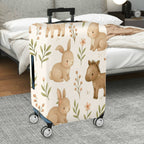 1-Piece Cute Bunny Horse Floral Leaf Pastoral Animal  Suitcase Luggage Cover, Stretch Protective Sleeve