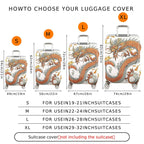 1-Piece Dragon Mythical Oriental  Fiery Artistic  Suitcase Luggage Cover, Stretch Protective Sleeve