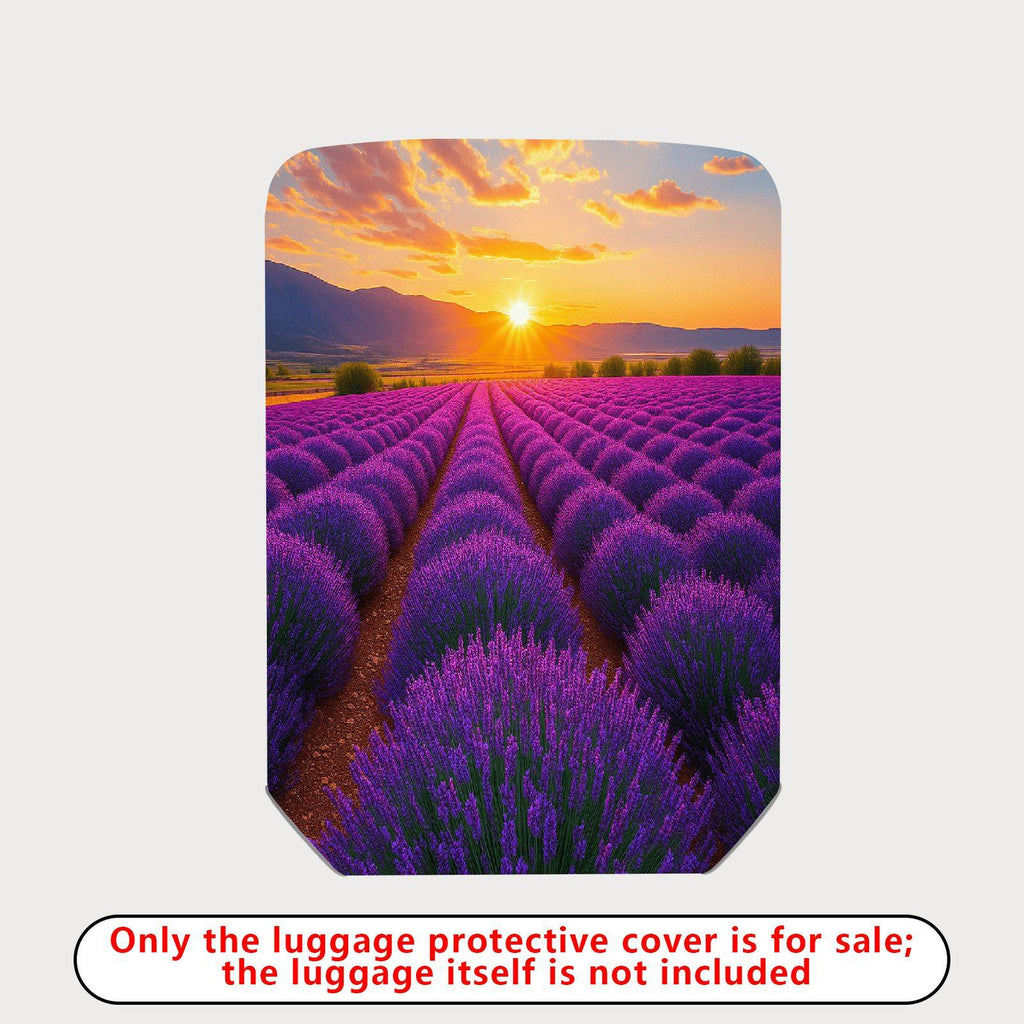 1-Piece Lavender Sunset Field Nature Art Landscape Scenery  Suitcase Luggage Cover, Stretch Protective Sleeve