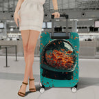 1-Piece Aquarium Fish Water Bubble Creative Lively Colorful  Suitcase Luggage Cover, Stretch Protective Sleeve