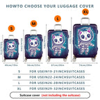 1-Piece Cosmic Kitty Astronaut Space Galaxy Stars  Suitcase Luggage Cover, Stretch Protective Sleeve