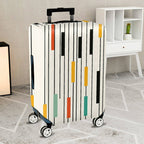 1-Piece Striped Colorful Geometric Abstract Modern Artistic  Suitcase Luggage Cover, Stretch Protective Sleeve