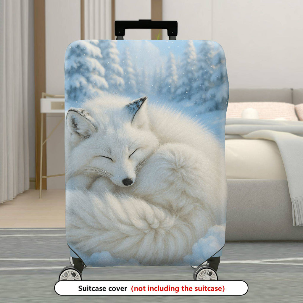 1-Piece Arctic Fox Winter Snow Forest Animal Print  Suitcase Luggage Cover, Stretch Protective Sleeve