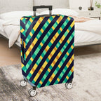 1-Piece Colorful Striped Geometric Pattern Vibrant Abstract Bold  Suitcase Luggage Cover, Stretch Protective Sleeve