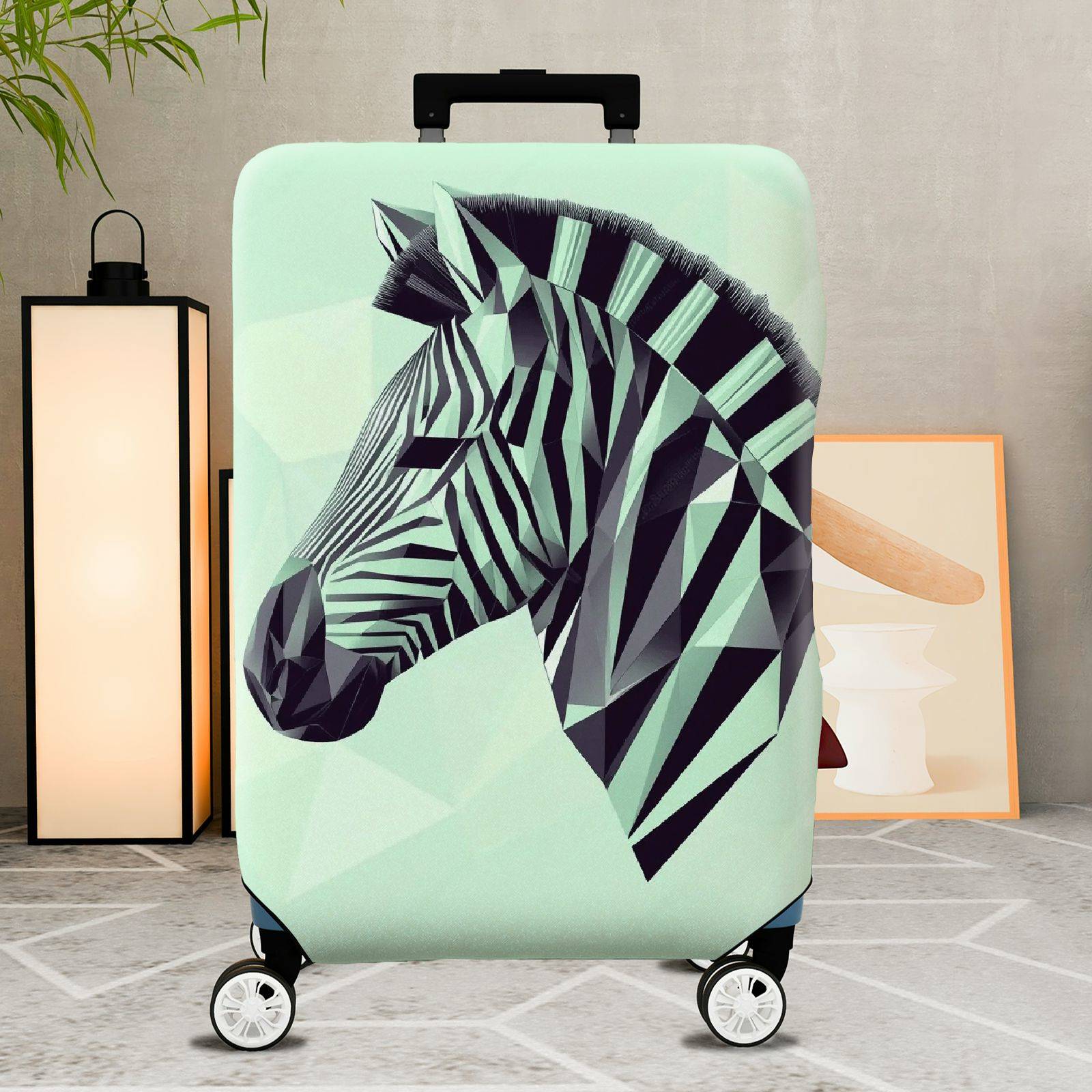 1-Piece Geometric Zebra Animal Pattern  Suitcase Luggage Cover, Stretch Protective Sleeve