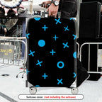 1-Piece Blue Black Graphic Abstract Modern Contemporary Geometric  Suitcase Luggage Cover, Stretch Protective Sleeve