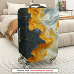 1-Piece Abstract Marble Gold Black White Swirl Artistic  Suitcase Luggage Cover, Stretch Protective Sleeve