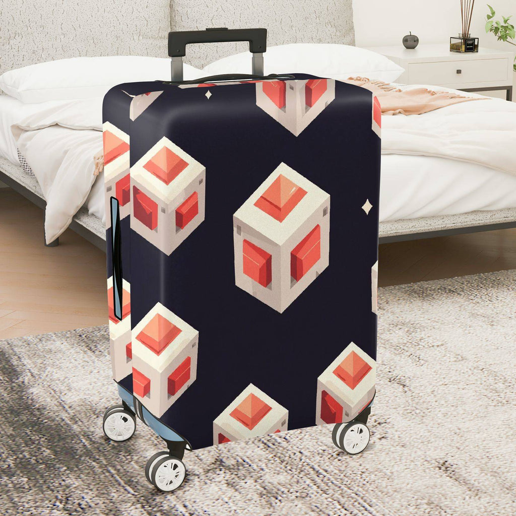 1-Piece Geometric Modern Art Cube Pattern  Suitcase Luggage Cover, Stretch Protective Sleeve