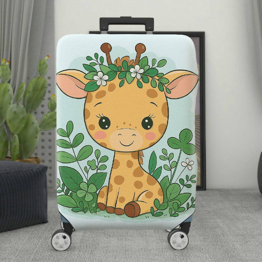 1-Piece Giraffe Forest Floral Animal  Suitcase Luggage Cover, Stretch Protective Sleeve