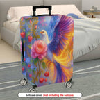 1-Piece Colorful Artistic Floral Bird Fruit  Suitcase Luggage Cover, Stretch Protective Sleeve