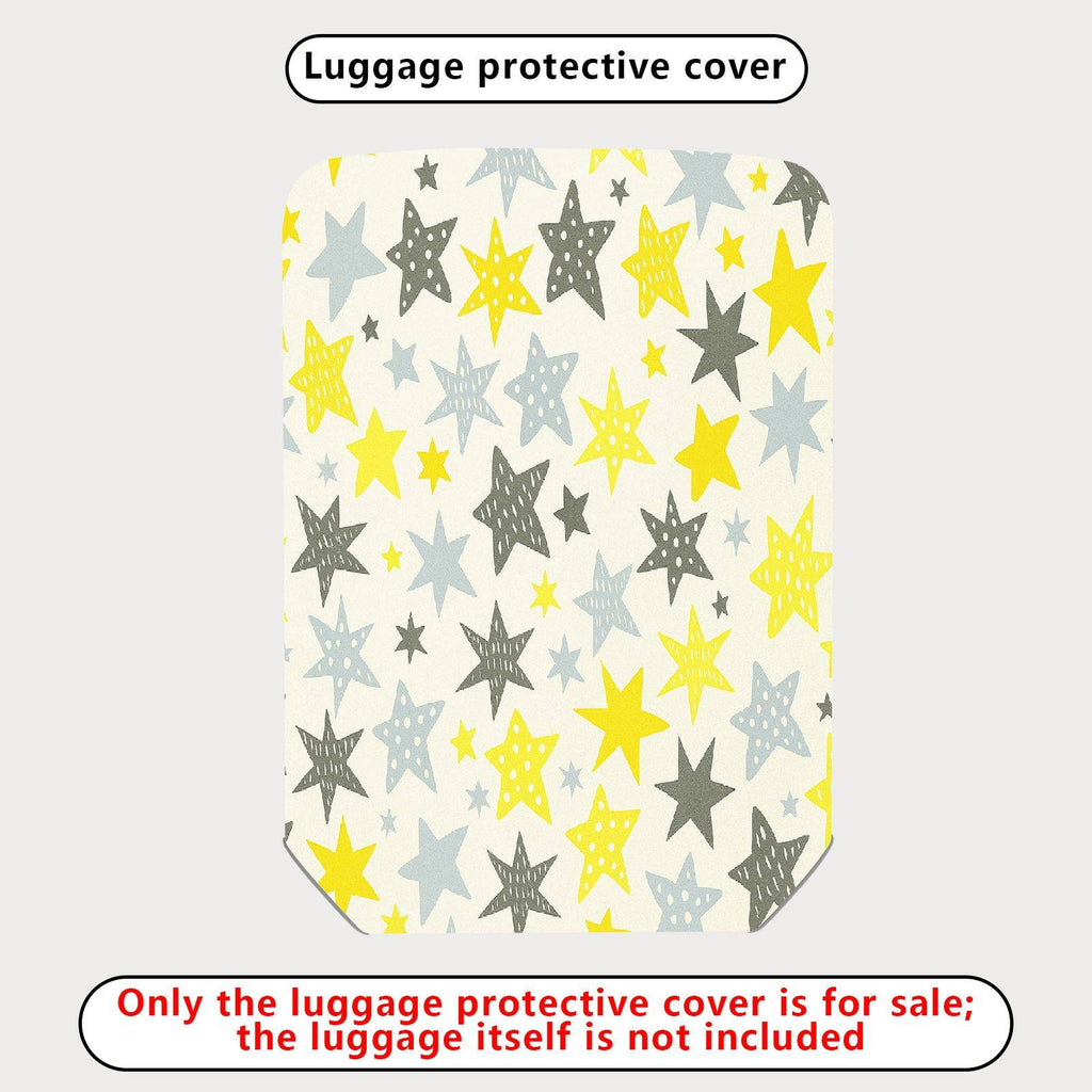1-Piece Starry Yellow Grey White Astral Celestial Cosmic  Suitcase Luggage Cover, Stretch Protective Sleeve
