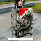 1-Piece Dragon Abstract Red Black Grey Artistic Mythical Creature Battle  Suitcase Luggage Cover, Stretch Protective Sleeve