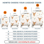 1-Piece Deer Floral Heart Leaf Pattern  Suitcase Luggage Cover, Stretch Protective Sleeve