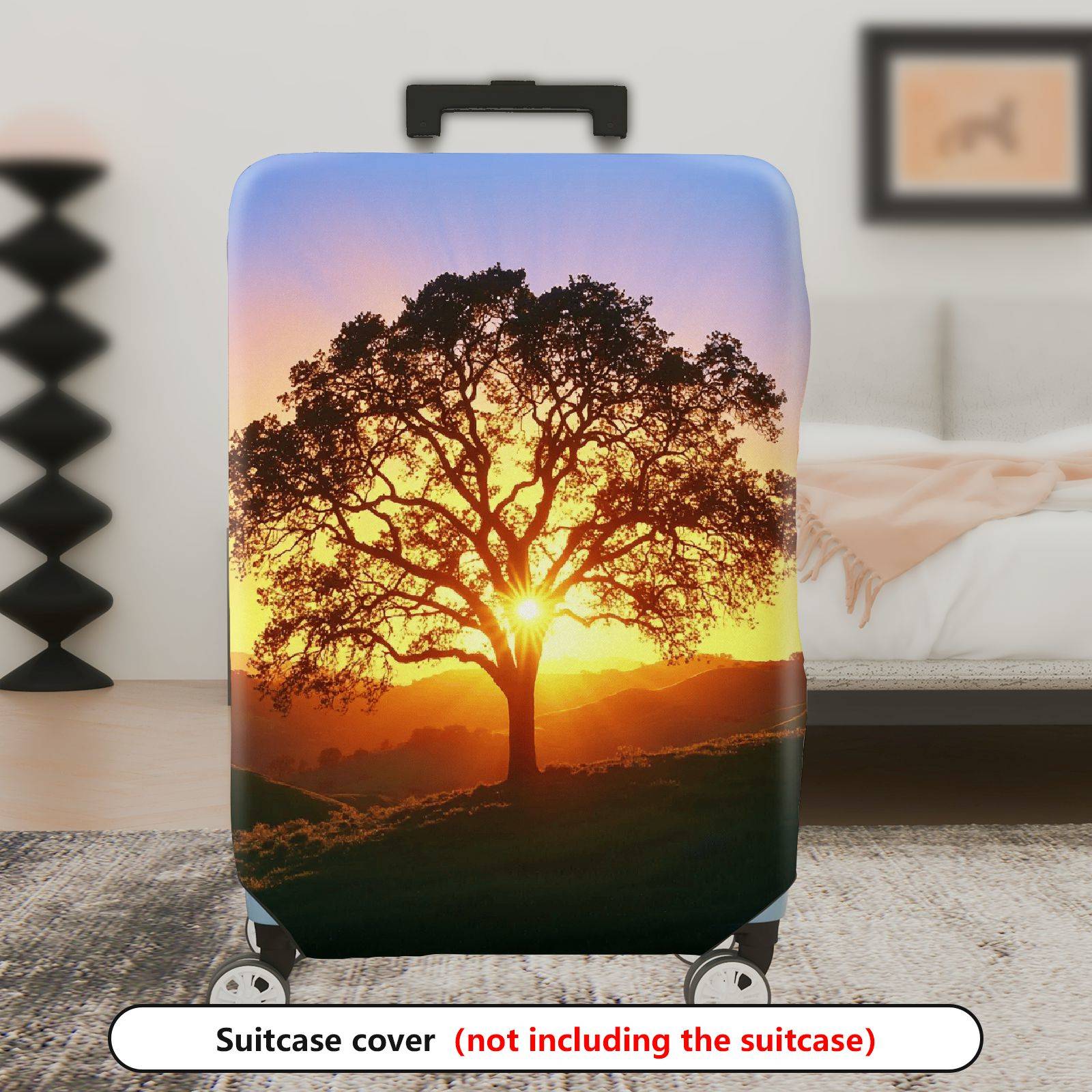 1-Piece Sunrise Tree Nature Landscape Scenery Sunset  Suitcase Luggage Cover, Stretch Protective Sleeve