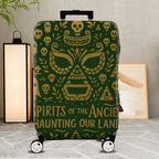 1-Piece Ancient Totem Skull Spirit Text Pyramid Ghost  Suitcase Luggage Cover, Stretch Protective Sleeve