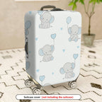1-Piece Adorable Elephant Heart Balloon  Blue Animal Love  Suitcase Luggage Cover, Stretch Protective Sleeve