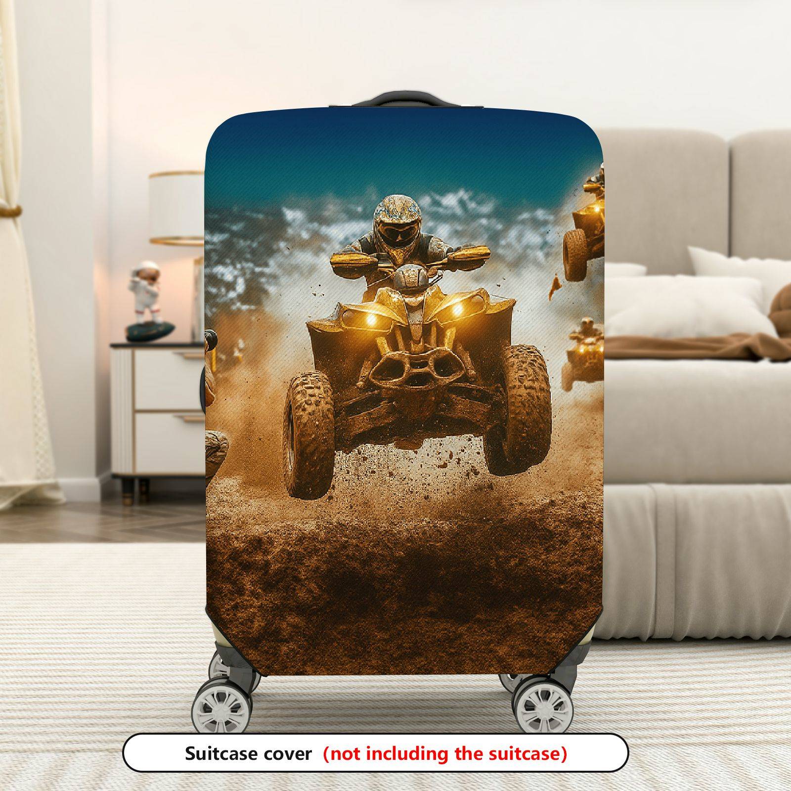 1-Piece Adventure Motorsport Racing Off-road Extreme Action  Suitcase Luggage Cover, Stretch Protective Sleeve