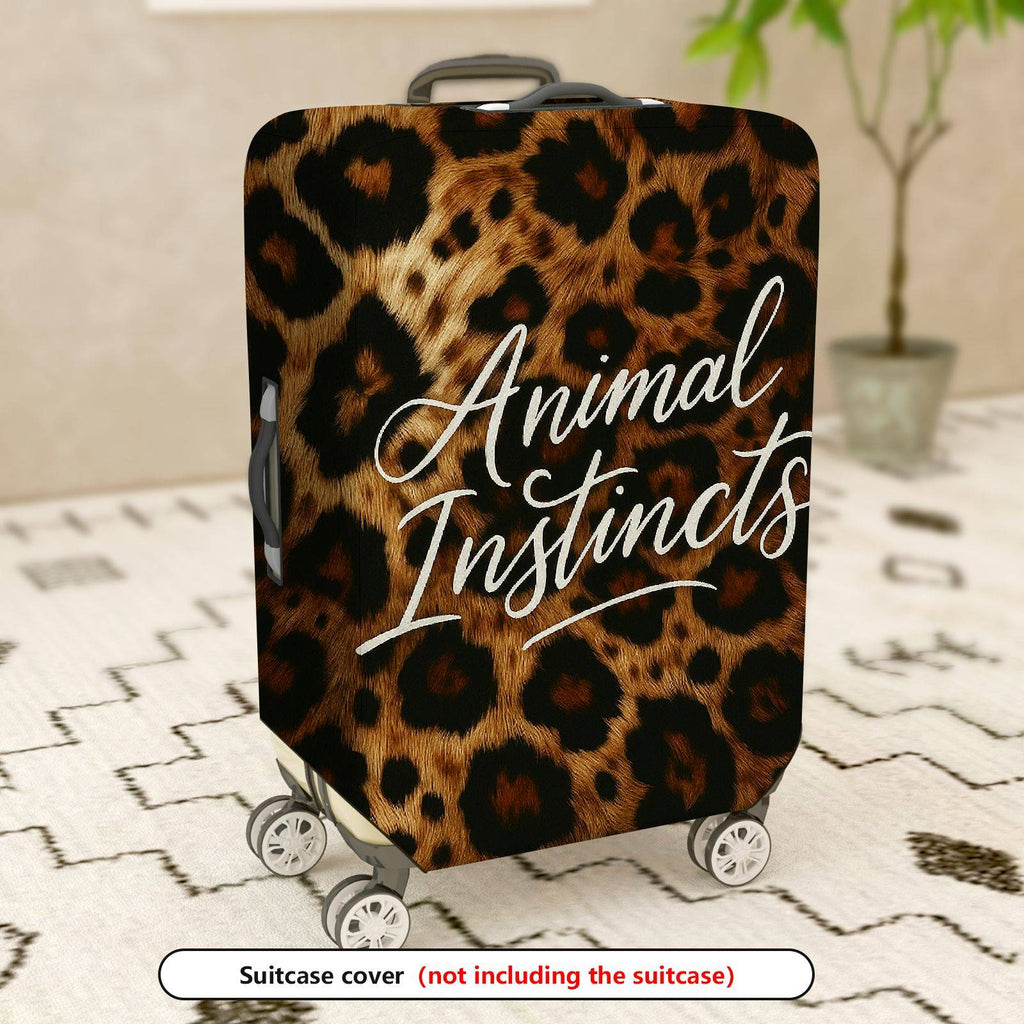 1-Piece Animal Instincts Leopard Print Wild Pattern Bold Style Travel  Suitcase Luggage Cover, Stretch Protective Sleeve