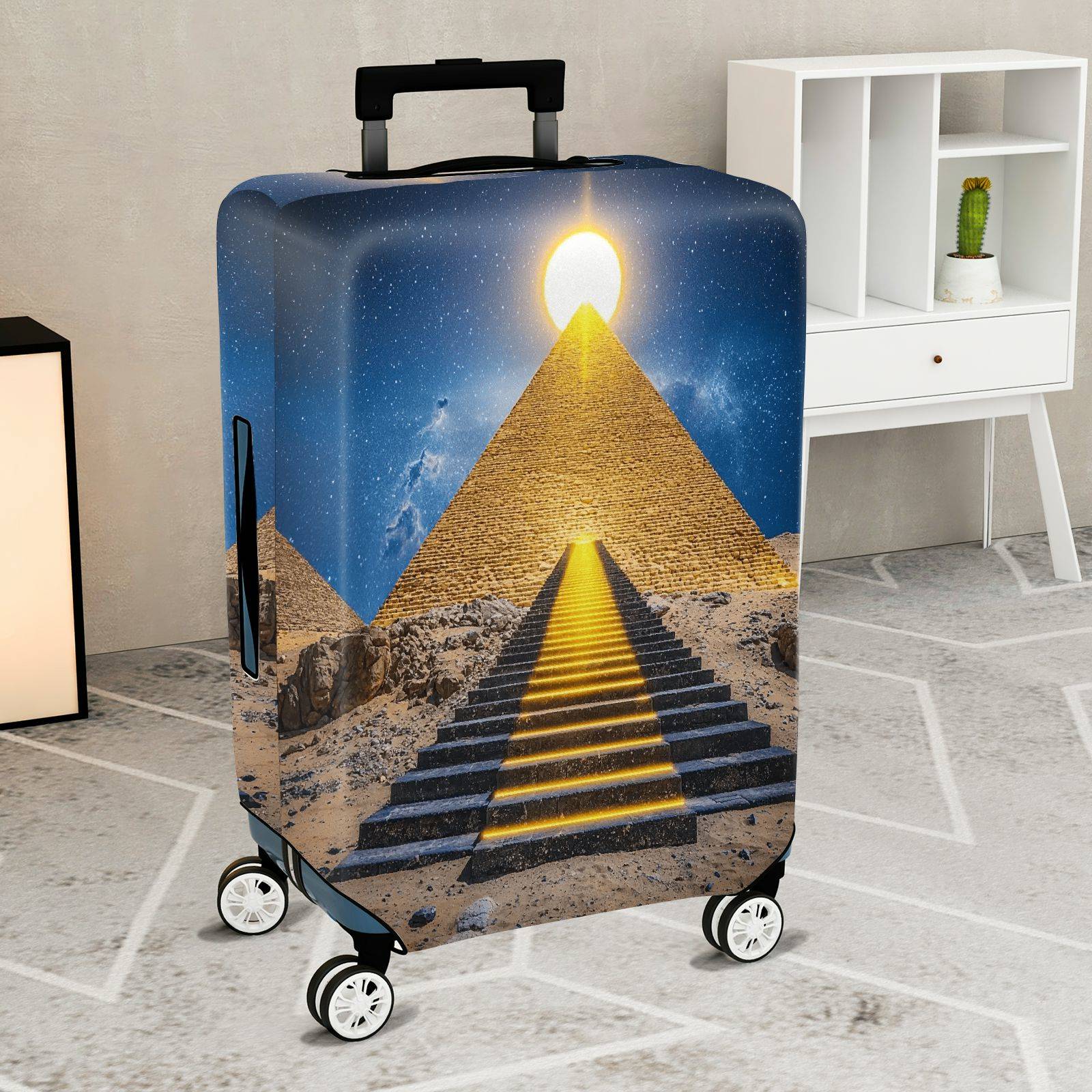 1-Piece Pyramid Stargate Cosmic Egypt Ancient Mysterious  Suitcase Luggage Cover, Stretch Protective Sleeve