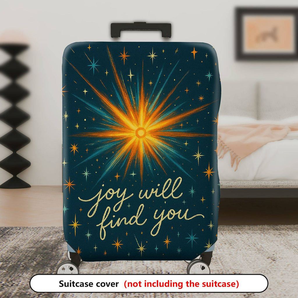 1-Piece Joyful Starburst Inspirational Cosmic Positive Quote Galaxy  Suitcase Luggage Cover, Stretch Protective Sleeve