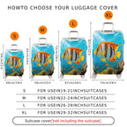 1-Piece Aquatic Fish Coral Ocean Scenic Vibrant  Suitcase Luggage Cover, Stretch Protective Sleeve