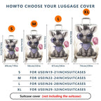 1-Piece Cute Animal Retro Glasses Flower Scarf Design Zebra  Suitcase Luggage Cover, Stretch Protective Sleeve