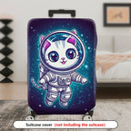 1-Piece Cosmic Kitty Astronaut Space Galaxy Stars  Suitcase Luggage Cover, Stretch Protective Sleeve
